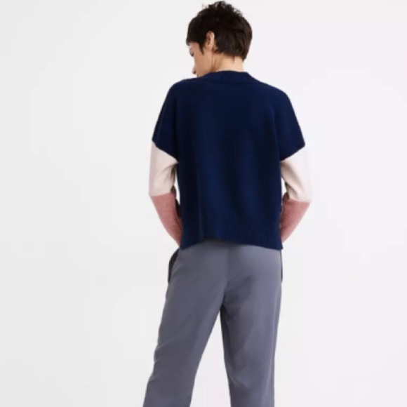 Madewell Colorblock Charleston V Neck Pullover Sweater - Picture 3 of 11